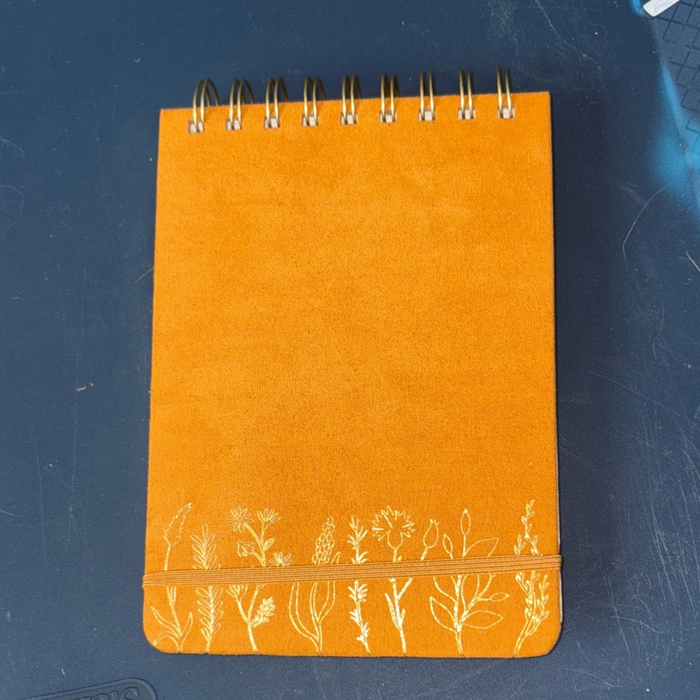 5/$10 Spiral Journal with Gold Floral Design
